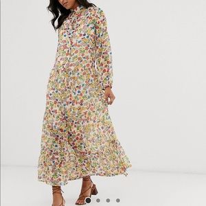 ASOS Neon Rose Maxi Dress